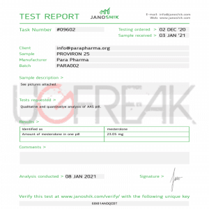 PROVIRON 25 Para Pharma INTL paper